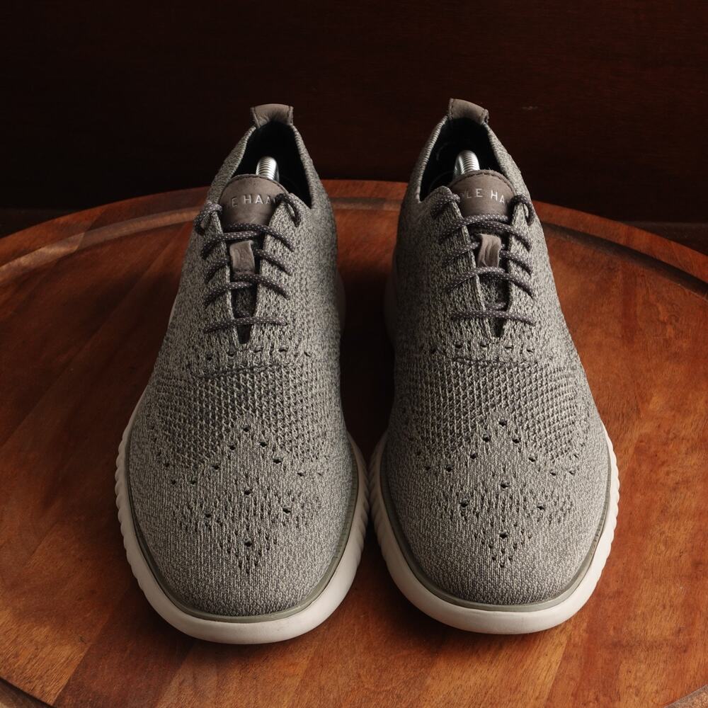 Cole Haan Oxfords Mens SZ 10M Gray Zerogrand Stitchlite Knit Dress‎ Shoes C35109 - Picture 2 of 13